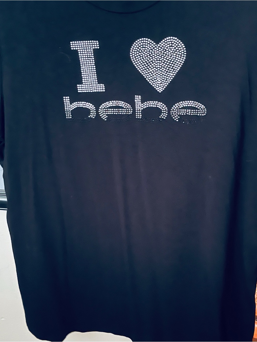 bebe Black Logo Top sz 1x